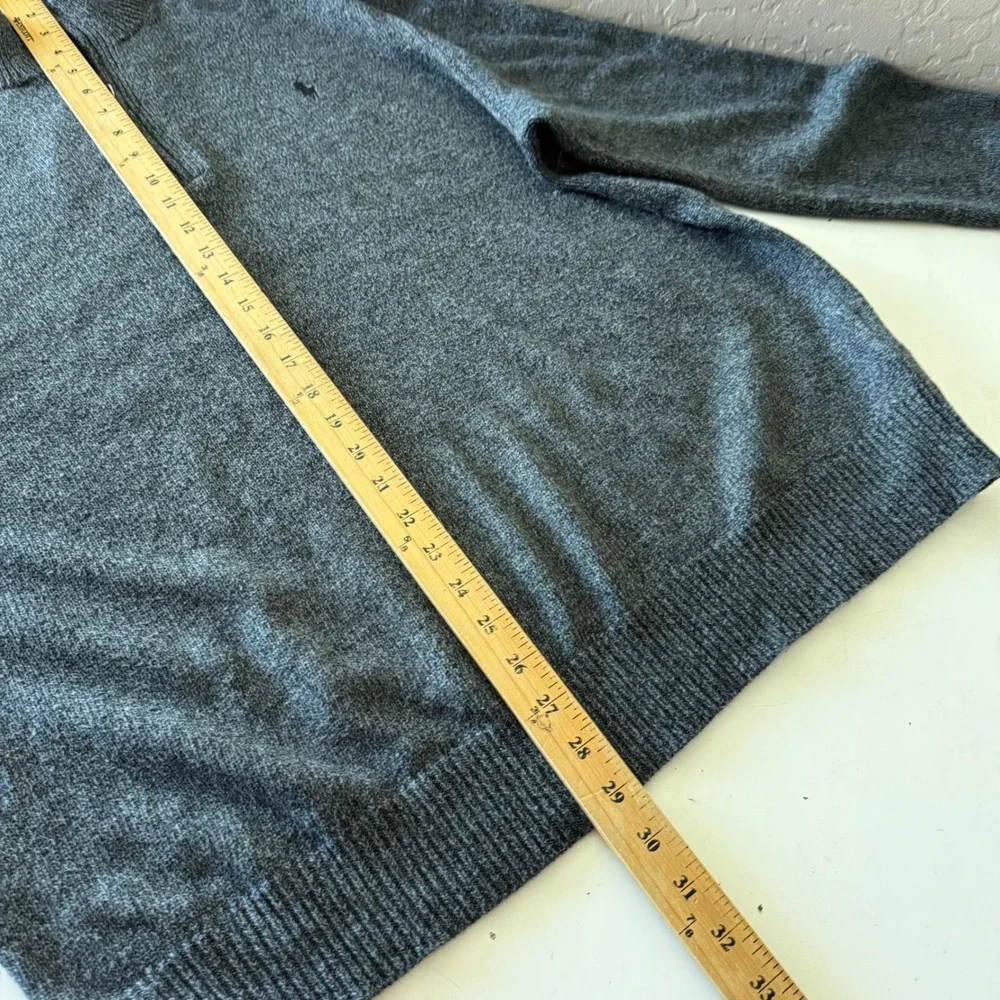 Polo Ralph Lauren Mens XXL Gray Cotton Quarter Zip Pullover Sweater Heathered